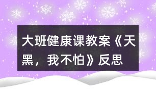 大班健康課教案《天黑，我不怕》反思