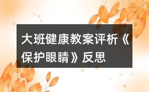 大班健康教案評析《保護眼睛》反思