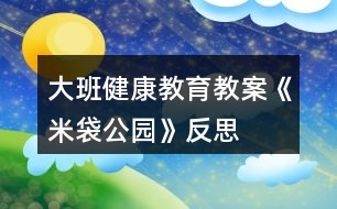 大班健康教育教案《米袋公園》反思