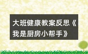 大班健康教案反思《我是廚房小幫手》