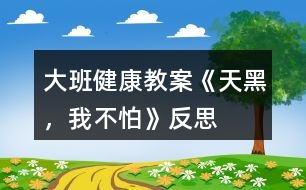 大班健康教案《天黑，我不怕》反思