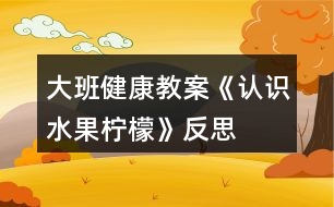 大班健康教案《認(rèn)識(shí)水果檸檬》反思