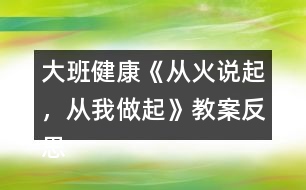 大班健康《從火說起，從我做起》教案反思