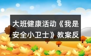 大班健康活動《我是安全小衛(wèi)士》教案反思