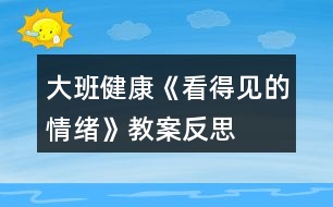 大班健康《看得見的情緒》教案反思