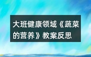 大班健康領域《蔬菜的營養(yǎng)》教案反思