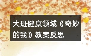 大班健康領(lǐng)域《奇妙的我》教案反思