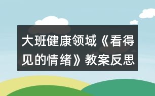 大班健康領域《看得見的情緒》教案反思