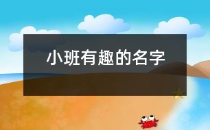 小班有趣的名字