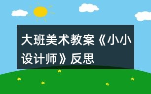 大班美術(shù)教案《小小設(shè)計(jì)師》反思