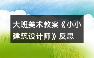 大班美術(shù)教案《小小建筑設(shè)計師》反思