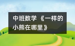 中班數(shù)學 ：《一樣的小熊在哪里》