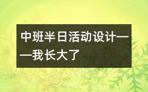 中班半日活動設(shè)計(jì)――我長大了