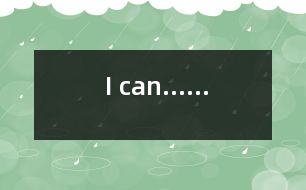 I can……