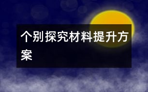 個(gè)別探究材料提升方案