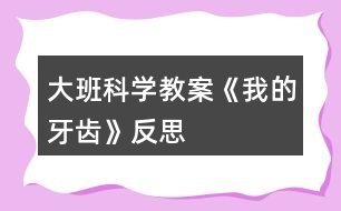 大班科學教案《我的牙齒》反思