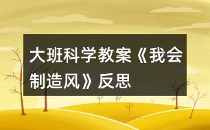 大班科學教案《我會制造風》反思