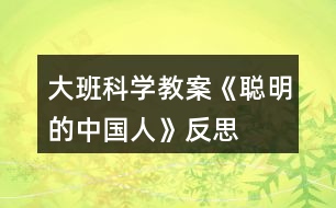 大班科學(xué)教案《聰明的中國(guó)人》反思