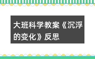 大班科學教案《沉浮的變化》反思