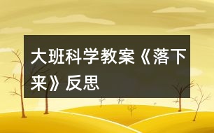 大班科學教案《落下來》反思