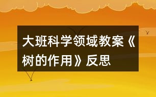 大班科學(xué)領(lǐng)域教案《樹的作用》反思