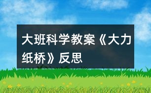 大班科學(xué)教案《大力紙橋》反思