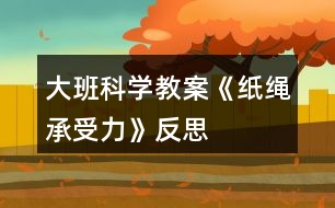 大班科學教案《紙繩承受力》反思