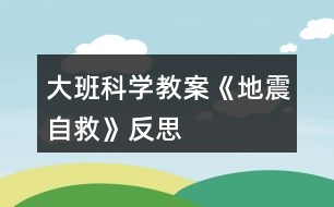 大班科學教案《地震自救》反思