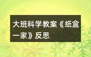 大班科學教案《紙盒一家》反思