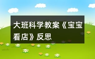 大班科學(xué)教案《寶寶看店》反思