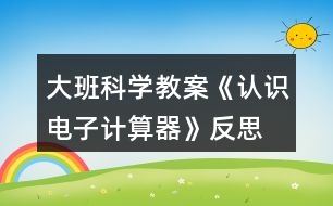 大班科學(xué)教案《認(rèn)識電子計(jì)算器》反思