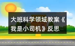 大班科學(xué)領(lǐng)域教案《我是小司機(jī)》反思