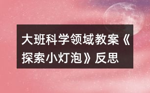 大班科學領(lǐng)域教案《探索小燈泡》反思