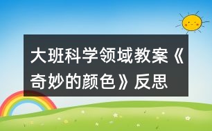 大班科學(xué)領(lǐng)域教案《奇妙的顏色》反思