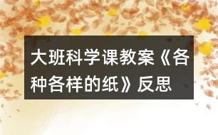 大班科學(xué)課教案《各種各樣的紙》反思