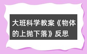 大班科學(xué)教案《物體的上拋、下落》反思