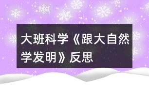 大班科學(xué)《跟大自然學(xué)發(fā)明》反思