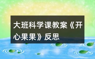 大班科學課教案《開心果果》反思