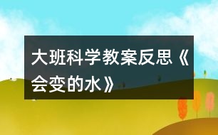 大班科學教案反思《會變的水》