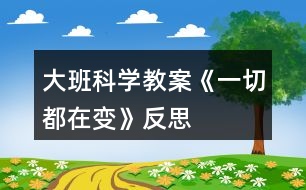 大班科學(xué)教案《一切都在變》反思