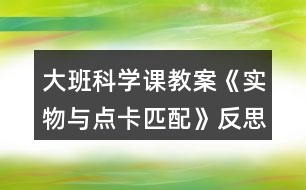 大班科學(xué)課教案《實物與點卡匹配》反思