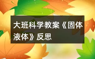 大班科學教案《固體、液體》反思