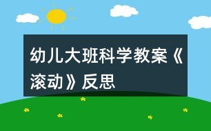 幼兒大班科學教案《滾動》反思