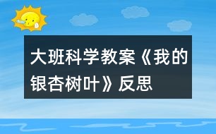 大班科學(xué)教案《我的銀杏樹葉》反思