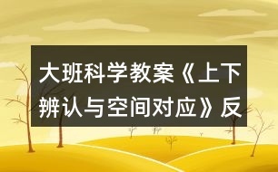 大班科學(xué)教案《上下辨認(rèn)與空間對應(yīng)》反思