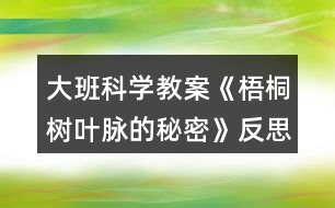 大班科學教案《梧桐樹葉脈的秘密》反思