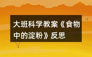 大班科學(xué)教案《食物中的淀粉》反思