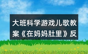 大班科學(xué)游戲兒歌教案《在媽媽肚里》反思