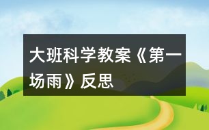 大班科學(xué)教案《第一場(chǎng)雨》反思