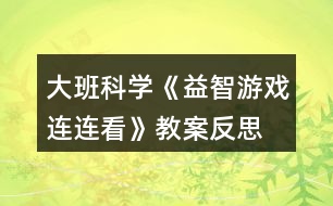 大班科學(xué)《益智游戲連連看》教案反思